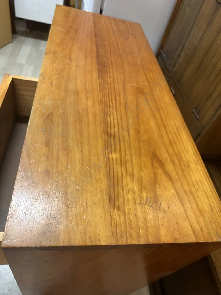 Pine Four Drawer Desk/Sewing Table H71 W90 D40 Image 1++