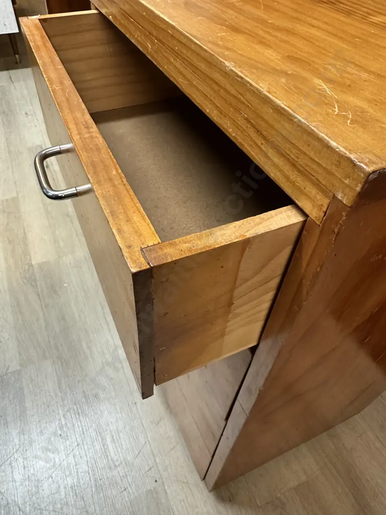 Pine Four Drawer Desk/Sewing Table H71 W90 D40 Image 1++