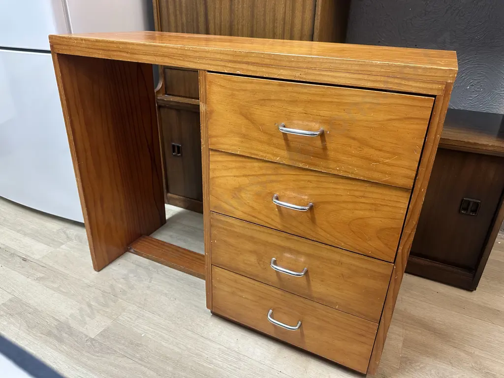 Pine Four Drawer Desk/Sewing Table H71 W90 D40 Image 1++