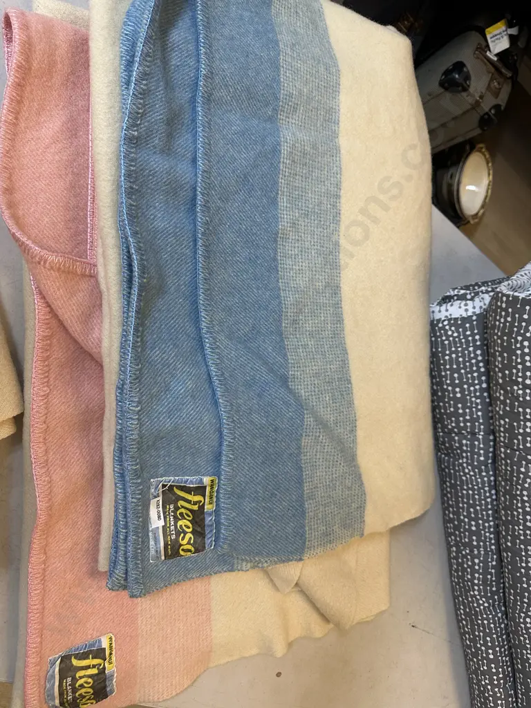 Vintage Single Wanganui Fleeso Woollen Blankets Image 1++