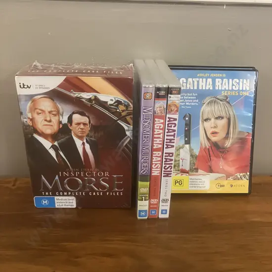 Inspector Morse Complete Case Files DVD NZ, Agatha Raisin Series 1, 2, 3 & Midsomer Murders Season 1
