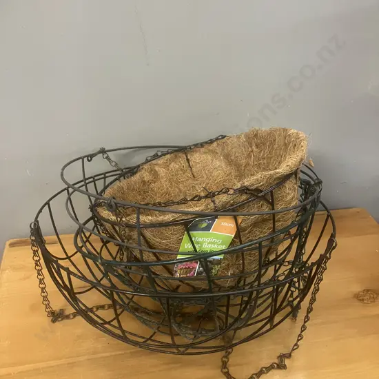 Four x Hanging Wire Baskets