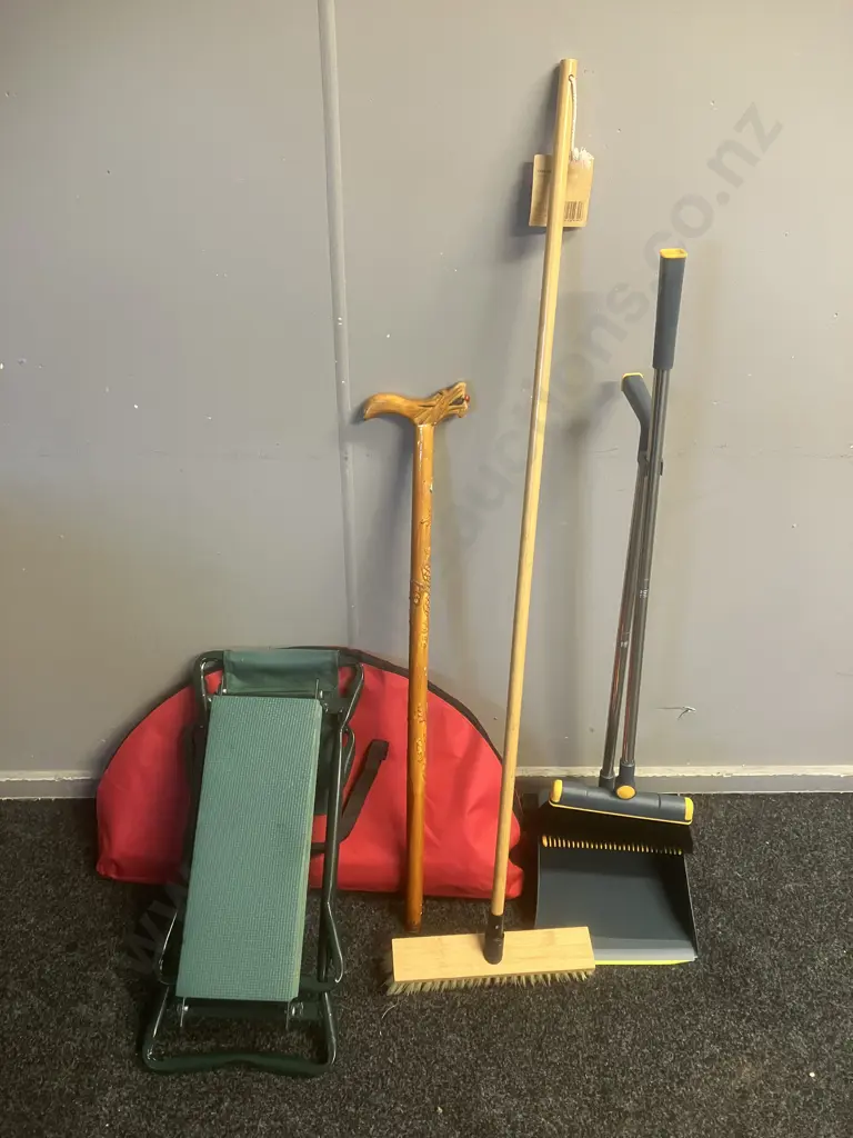 Broom, Broom & Pan, Walking Stick, Garden Seat Kneeler, Camping Table Image 1++
