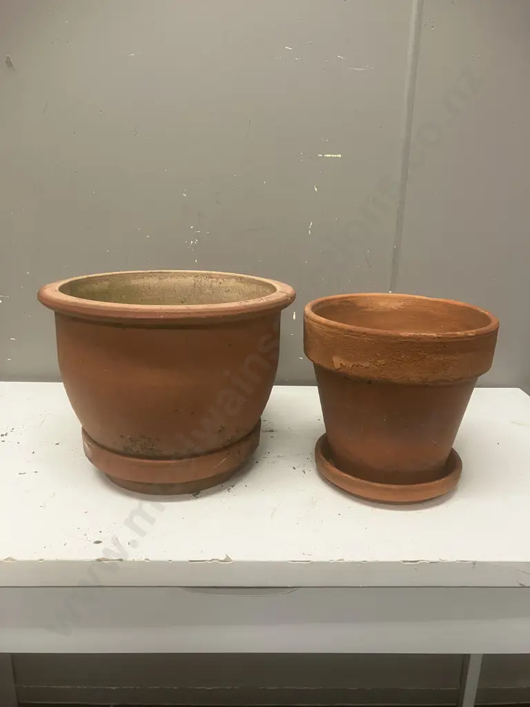 Pair of Terracotta Garden Pots Image 1++