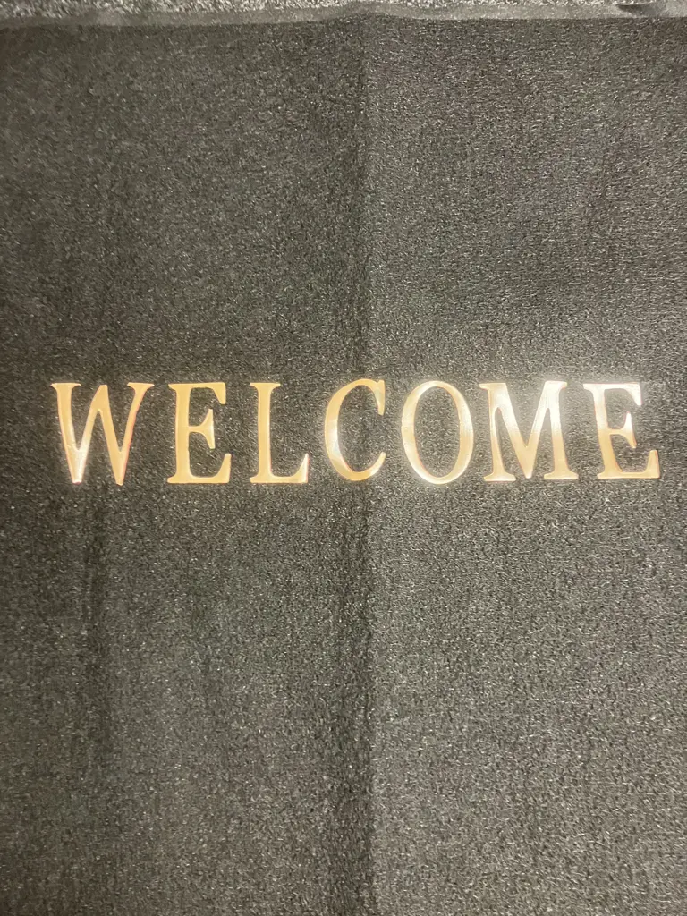 Pair of 'WELCOME' Black PVC Floor Mats 120 x 180cm Image 1++