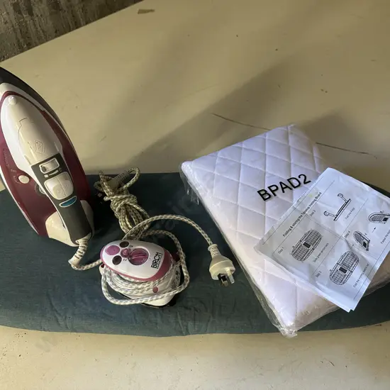 Folding Table Top Ironing Board, Birch Mini Steam Iron, Living & Co Iron 