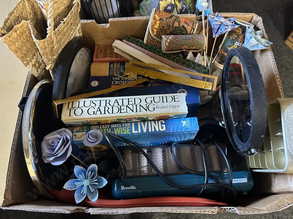 Box Lot Books, Hot Rollers Etc Image 1++