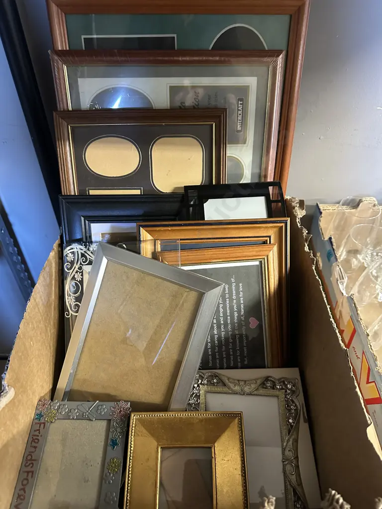 Box Lot Assorted Frames, Picture & Framed Prayer Image 1++