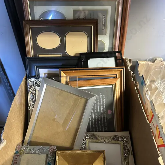 Box Lot Assorted Frames, Picture & Framed Prayer