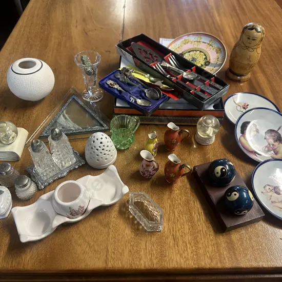 Assorted China, Glass & Silverware Items