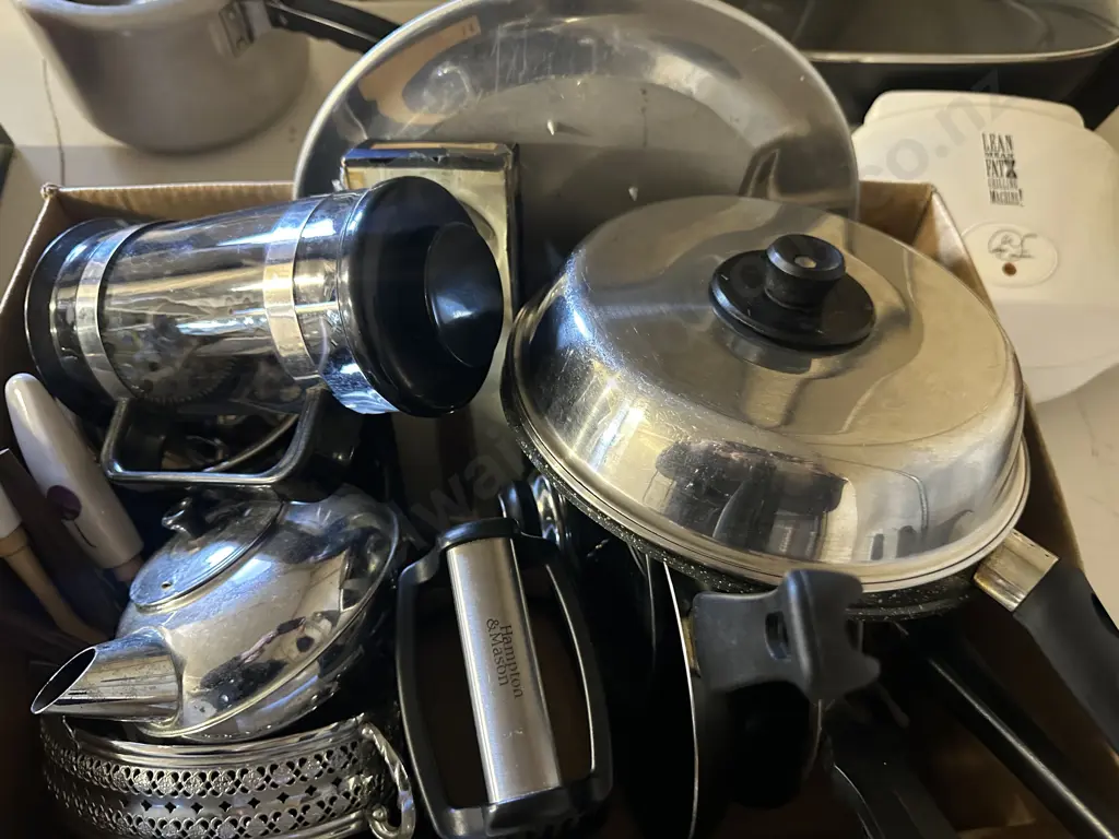 Box Lot Pots, Pans, Grater Etc Image 1++