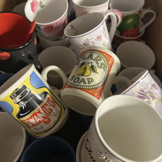 Box Lot Assorted Coffee Cups