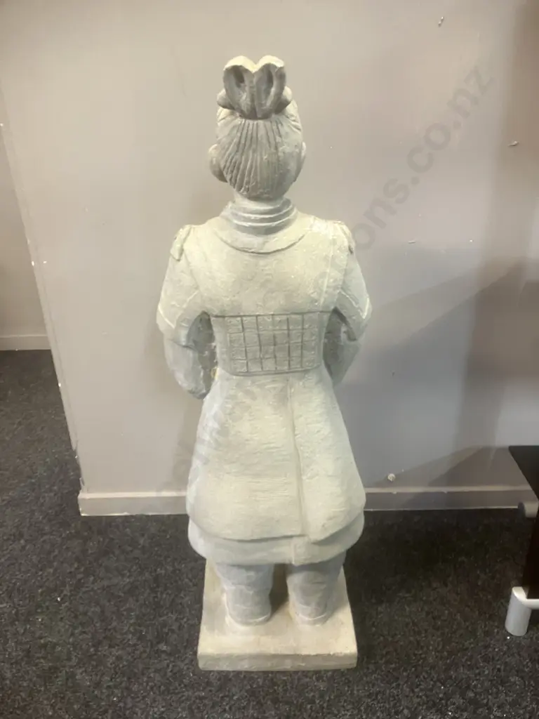 Terracotta Warrior Statue - Grey Fibre Cement. 101cm Image 1++