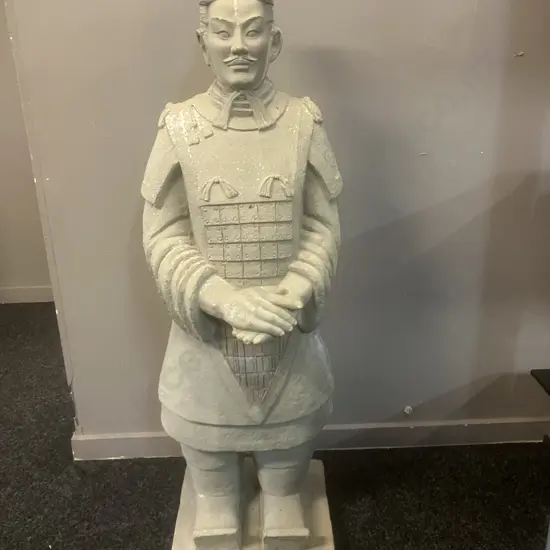 Terracotta Warrior Statue - Grey Fibre Cement. 101cm