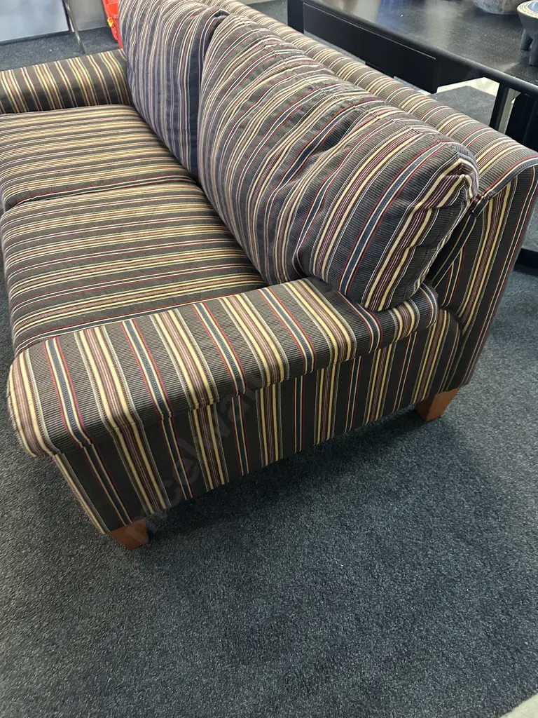 Two Seater Sofa, Black / Red / Gold / Green Colours, Wooden Feet. L190 D95cm Image 1++