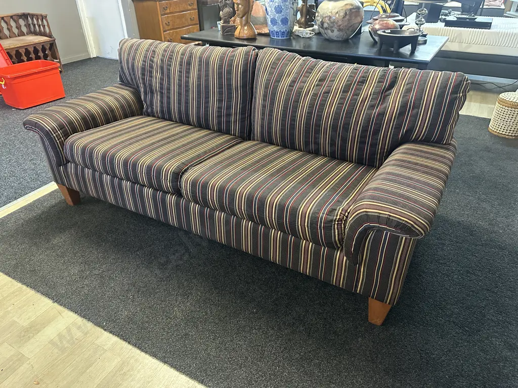 Two Seater Sofa, Black / Red / Gold / Green Colours, Wooden Feet. L190 D95cm Image 1++