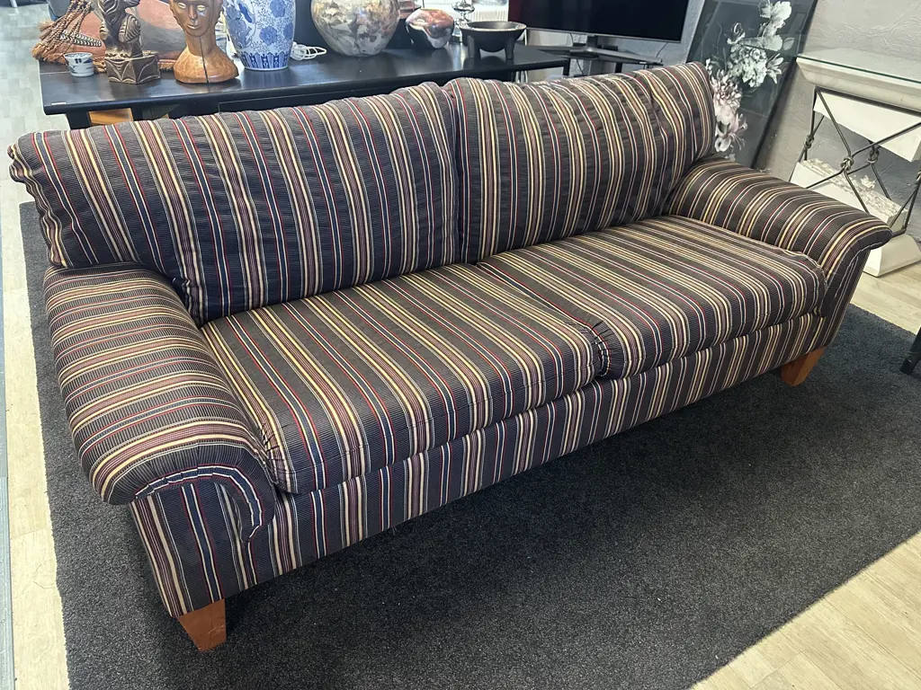Two Seater Sofa, Black / Red / Gold / Green Colours, Wooden Feet. L190 D95cm Image 1++