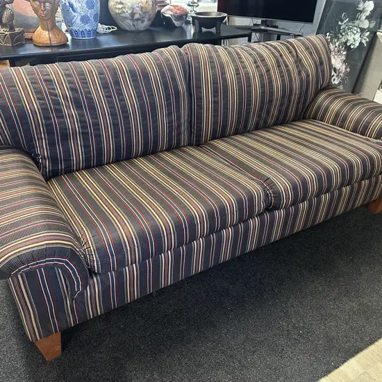 Two Seater Sofa, Black / Red / Gold / Green Colours, Wooden Feet. L190 D95cm