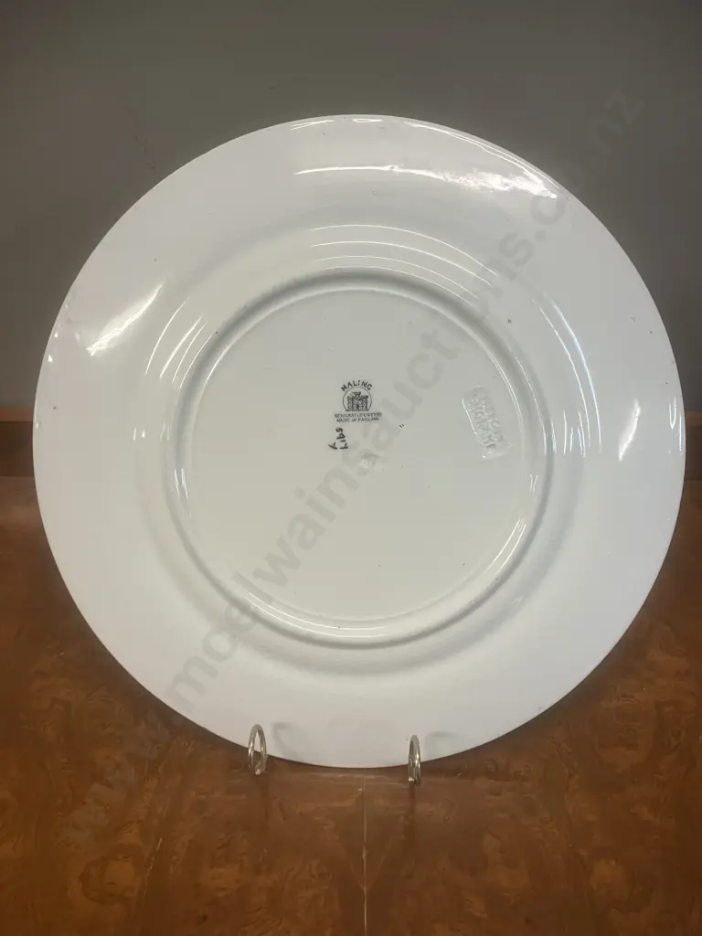 Large Maling Blue Lustre "Grape Vine Border' Chelsea Plate. 28.5cm Image 1++