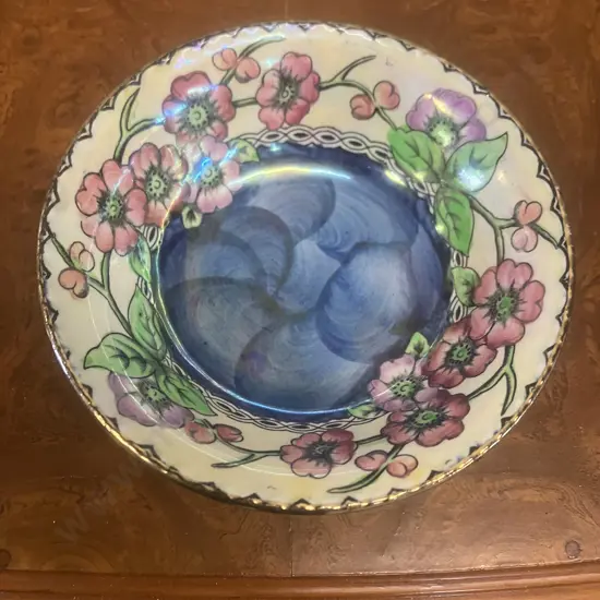 Maling 'May Bloom' Dark Blue Pattern Small Dish c1930s. W10.5cm