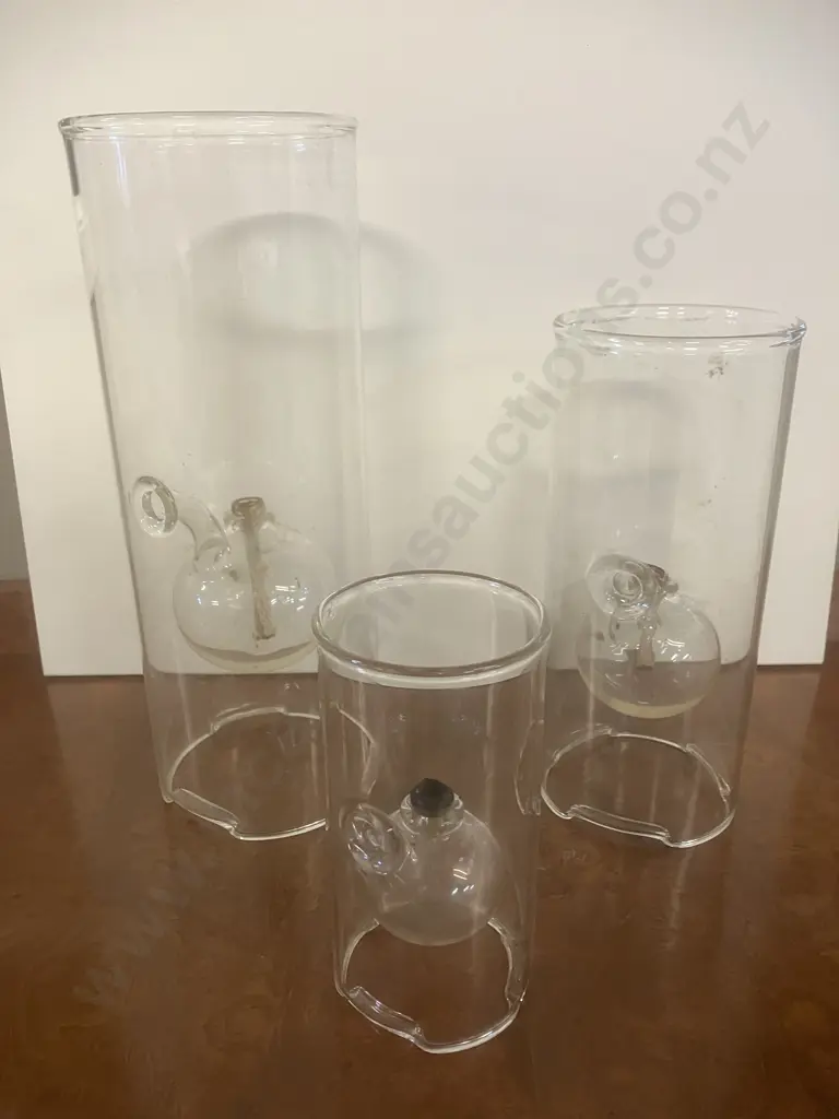 Wolfard Glassblowing Co.Classic Hand-Blown Glass Oil Lamps - 12, 9 & 6". Made In USA With Original Boxes Image 1++