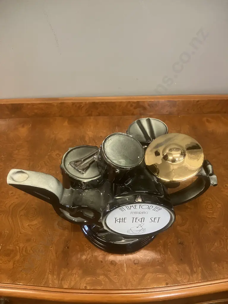 Richard Parrington Drumkit Teapot 'In Time For Tea', 1980s Made In England Image 1++