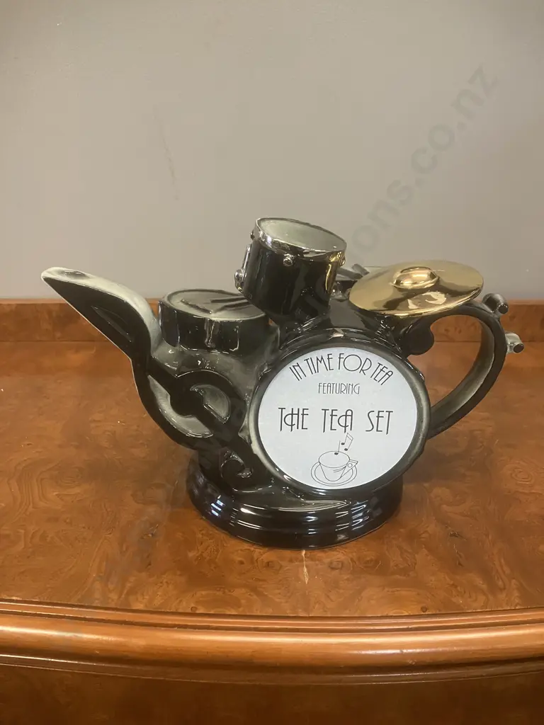 Richard Parrington Drumkit Teapot 'In Time For Tea', 1980s Made In England Image 1++
