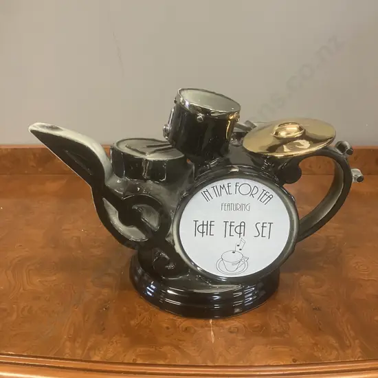 Richard Parrington Drumkit Teapot 'In Time For Tea', 1980s Made In England