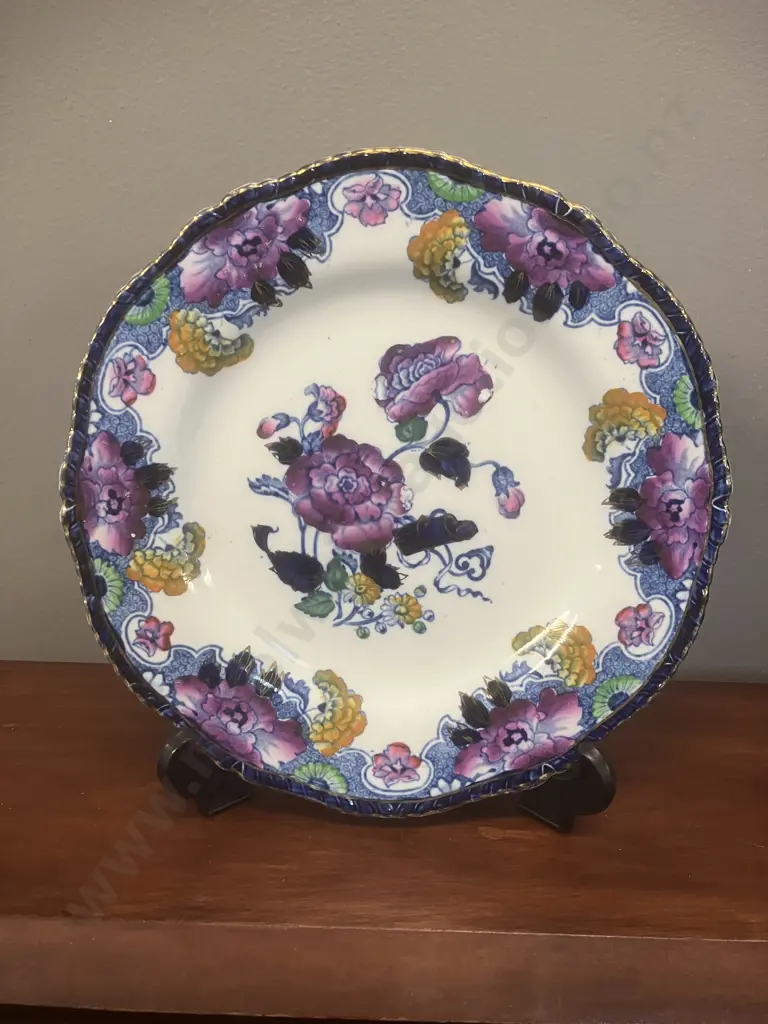 Rare Wood & Son England Royal Semi Porcelain in CAMBRIDGE Pattern Hand Painted Plate c1914 Image 1++