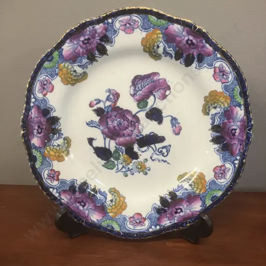 Rare Wood & Son England Royal Semi Porcelain in CAMBRIDGE Pattern Hand Painted Plate c1914