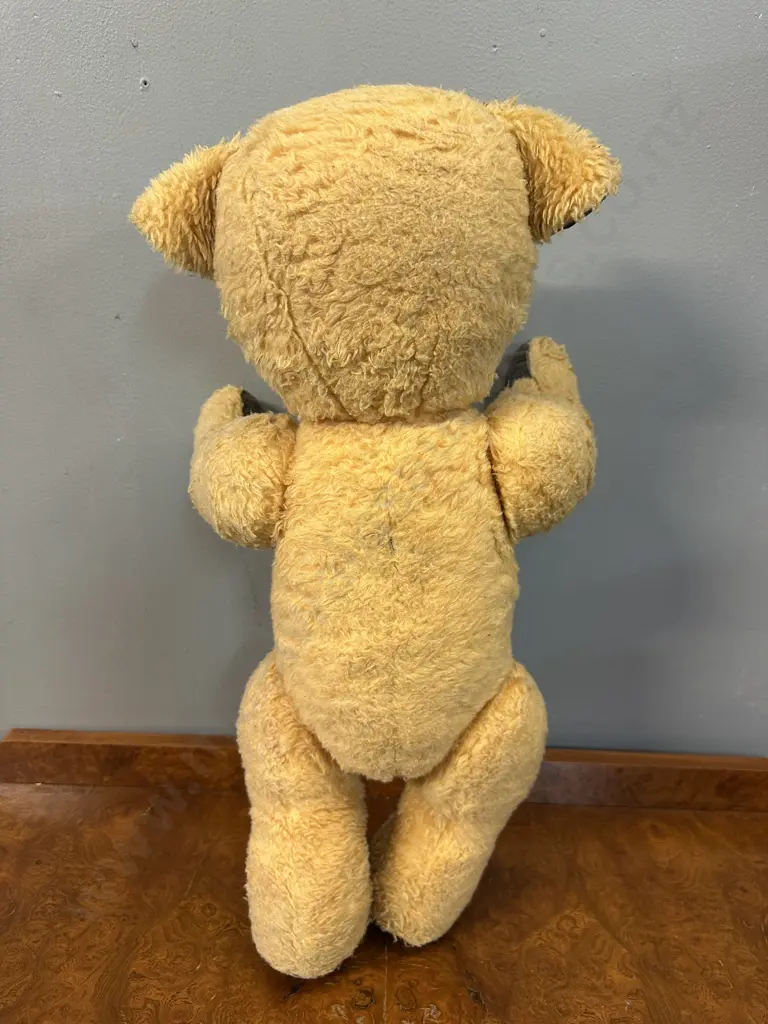 1950s Vintage Teddy Bear Jointed Chad Valley Sooty Golden Colour With Dark Brown Cord Detail H55cm. Image 1++