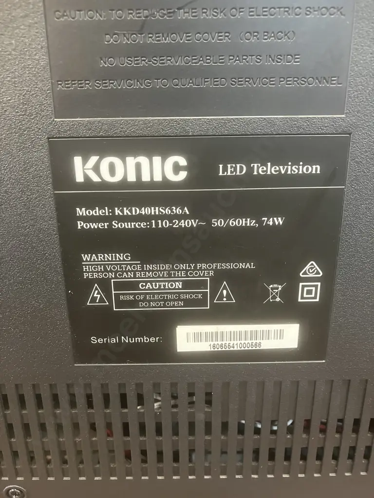 Konic 40" LED TV With Remote Control - Model KKD40HS636A (No Stand) Image 1++