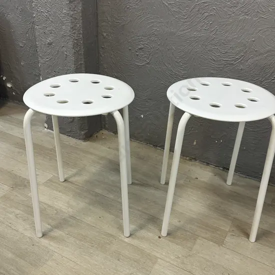 Pair Of Ikea White Stools