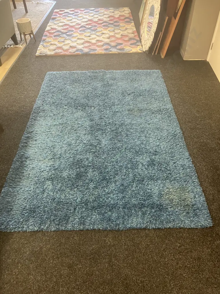 Signature Rugs Serenity Tufted Floor Rug In Moroccan Blue Colour. 150 x 220cm Image 1++