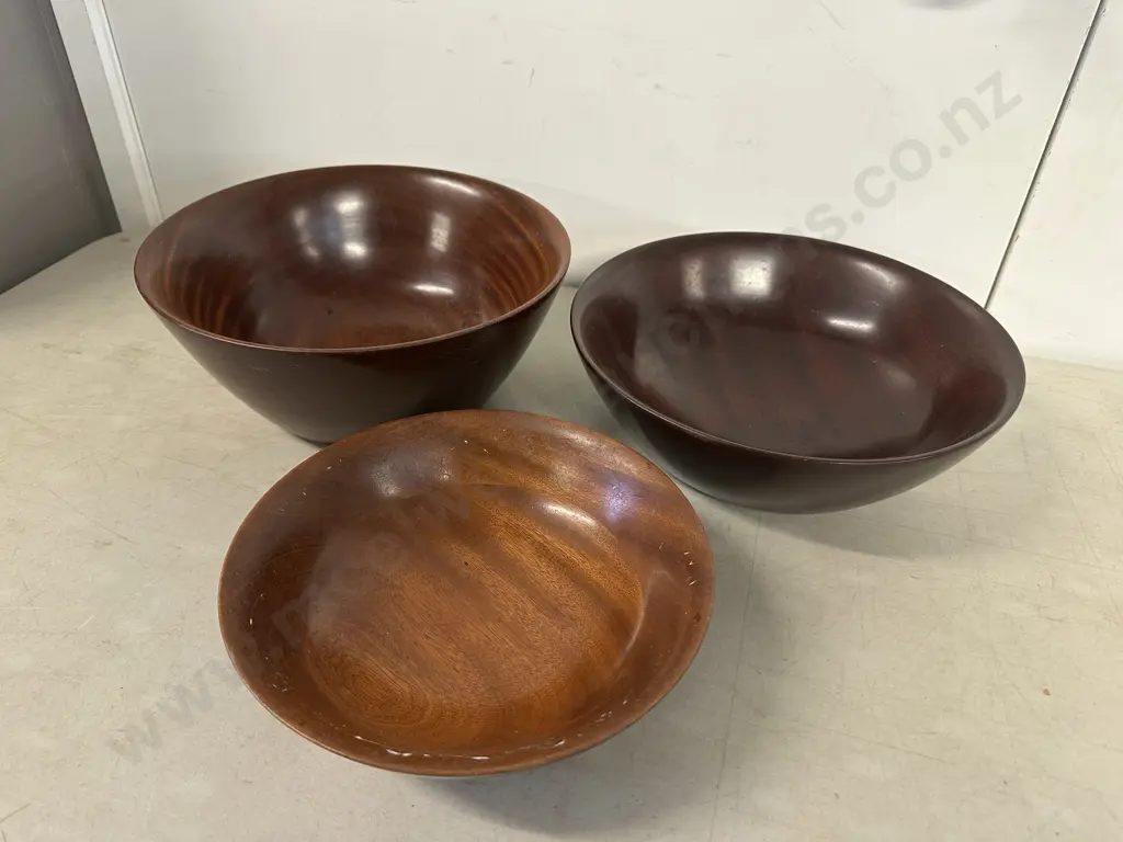 Selection Of Brenda Bridget Sapele Mahogany Ware Bowls By Don Alexander Image 1++
