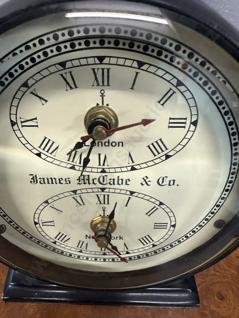 Vintage Style Double Dial Desk Clock Image 1++