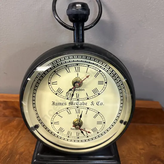 Vintage Style Double Dial Desk Clock