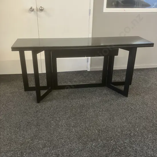Ikea Black Console / Dining Table, 2 Drawer. H74 W160 D40 - 80cm