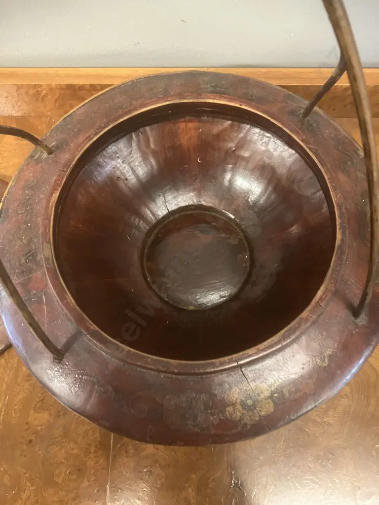 Antique Chinese Wood Food Basket Image 1++