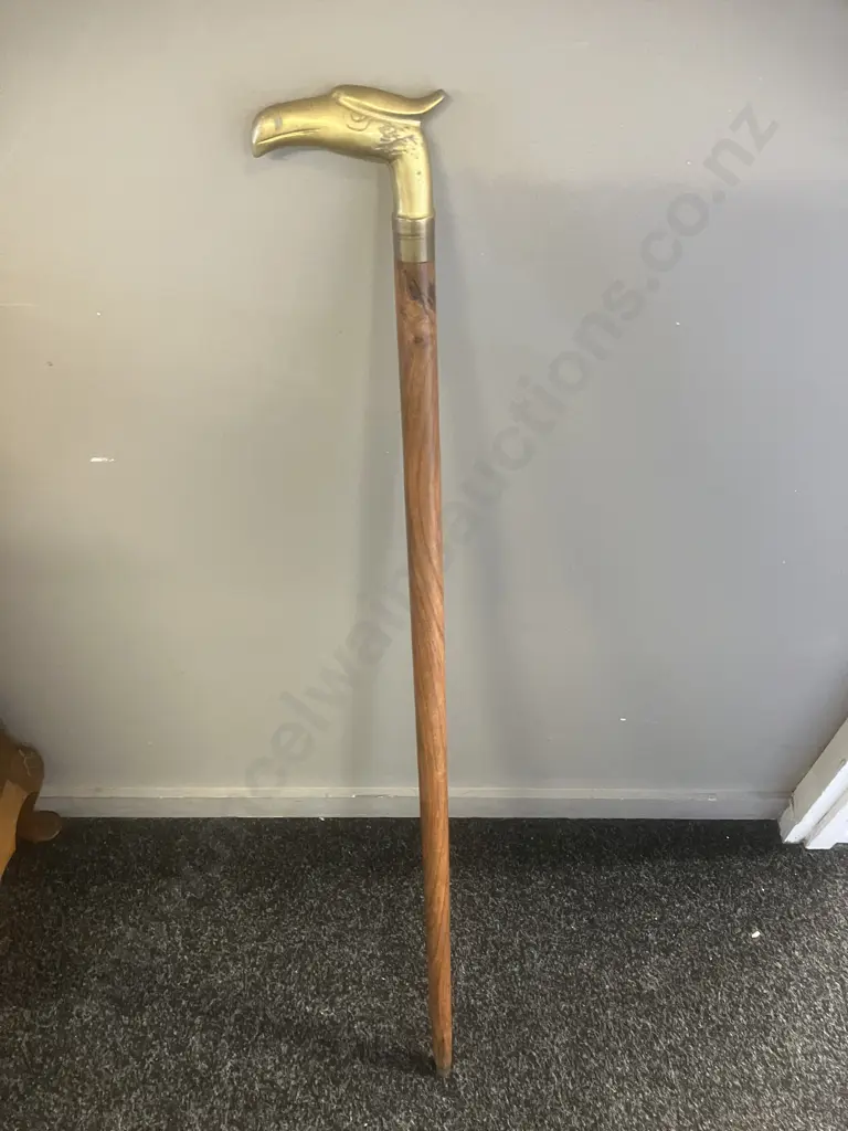 Walking Stick With Brass Eagle Head Handle. 93cm Image 1++
