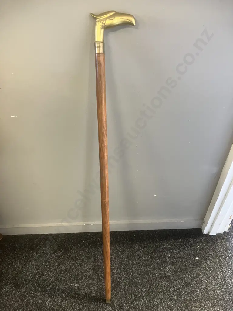 Walking Stick With Brass Eagle Head Handle. 93cm Image 1++