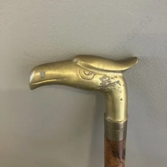 Walking Stick With Brass Eagle Head Handle. 93cm