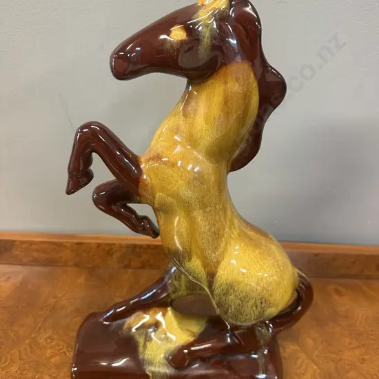 Vintage Blue Mountain Pottery Harvest Gold Drip Horse Figurine