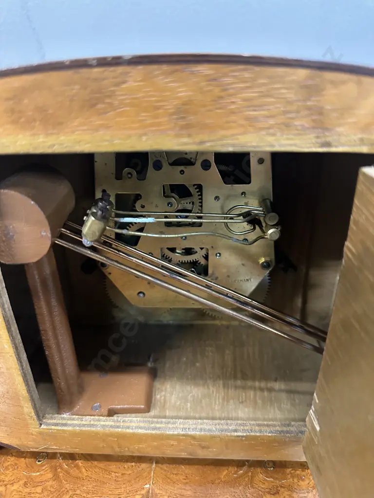 Vintage Mid-Century Modern German Mantle Clock With Key Image 1++