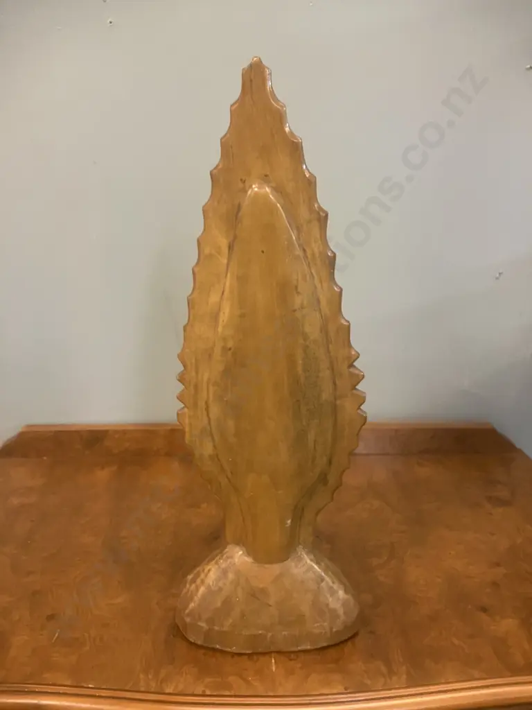 Vintage Hand Carved Wooden Bust With Conch Shell Eyes. 49cm Image 1++