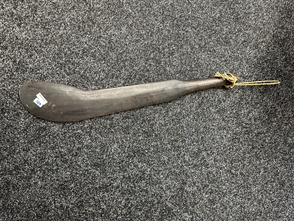 Traditional Wooden Hand Club With Cord Loop H60cm. Image 1++
