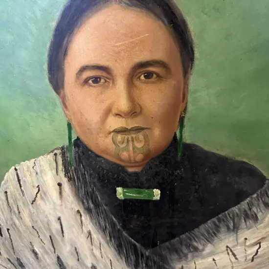 Original Artwork of a Maori Woman With Moko. 49 x 38cm