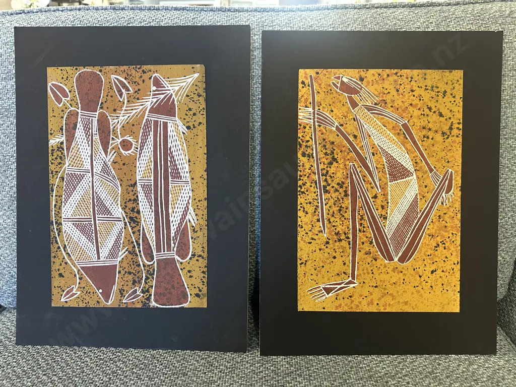Pair of Traditional Australian Aboriginal Paintings Image 1++