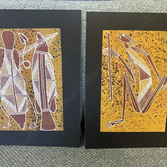 Pair of Traditional Australian Aboriginal Paintings