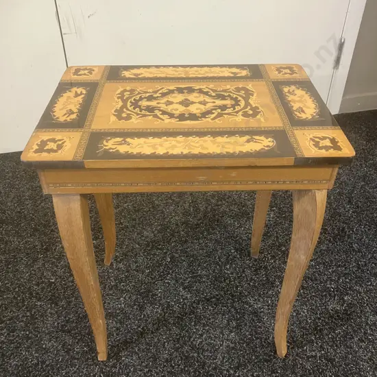 Vintage Italian Style Reuge Music Box Low Table (Torna a Surriento Swiss Musical Movement)